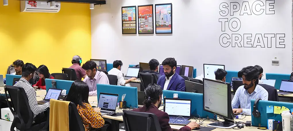 Team Google Workplace in their office at Kickstart Johar Town